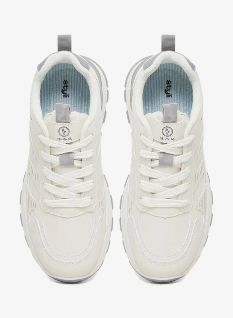 Styli Active Chunky Sole Lace Up Sneakers