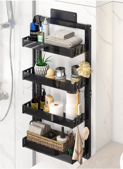 Shower Caddy Wall Shelf Shower Shelf with Hooks Drill Free Bathroom Storage Organizer Shelf