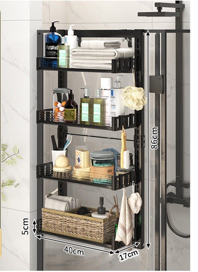 Shower Caddy Wall Shelf Shower Shelf with Hooks Drill Free Bathroom Storage Organizer Shelf