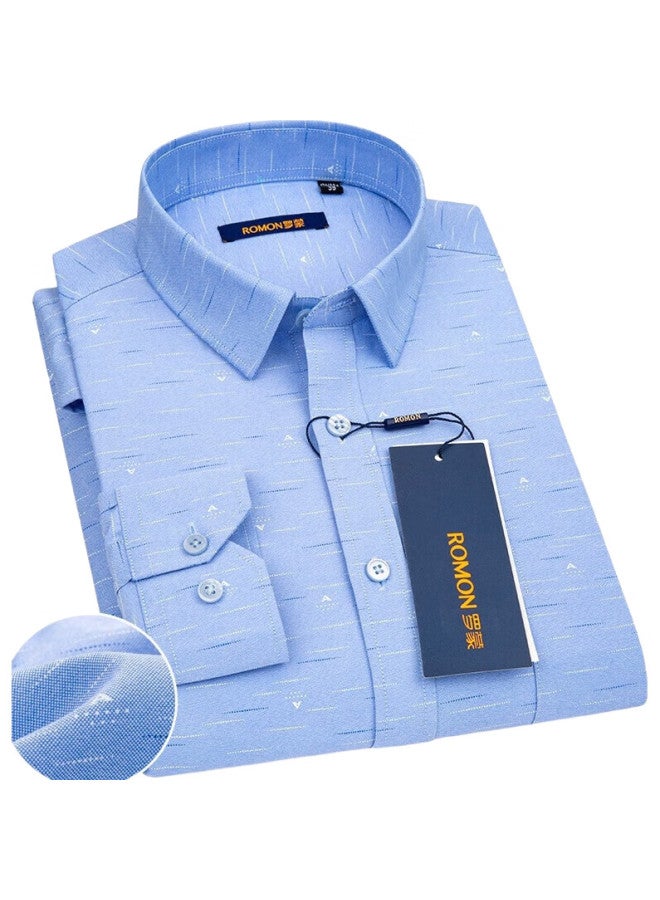 ROMON Men'S Wrinkle-Resistant Long-Sleeve Shirt With Turn-Down Collar Business High Breathable Top 4025-1 40 - Image 1