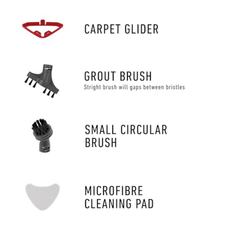 1300W steam cleaner for home and car cleaning, stainless steel body, white, detachable handheld with multi-surface tools - Image 5