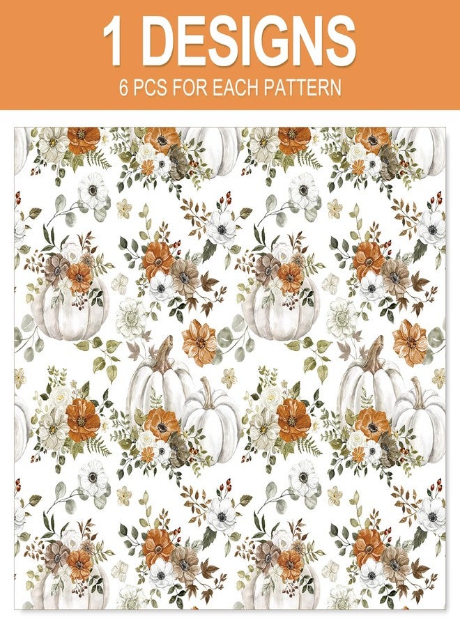 6 Sheets Fall Pumpkin Wrapping Paper - Not Roll - Watercolor Pumpkin Gift Wrap Paper Folded Flat Autumn Decorative DIY Craft Paper for Thanksgiving Wedding Party Supplies - Image 3