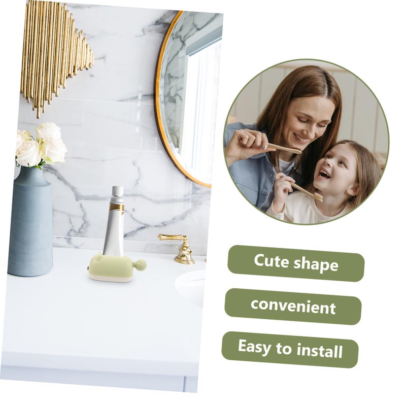 Light Green Automatic Toothpaste Dispenser Wall Mounted Bathroom Organizer For Kids - Image 4