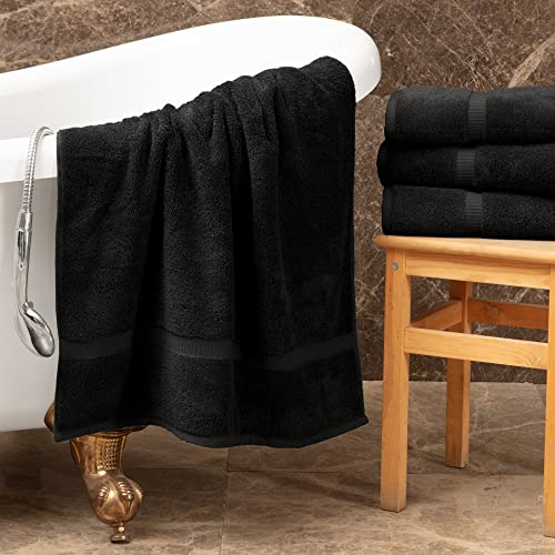 Towel Bazaar 6-Piece Hand Towel Set, 100% Premium Cotton Turkish Towels, 16x30 Luxury Towel Super Soft and Absorbent, Perfect Use for Bathroom, Shower Towels - Black - Image 4