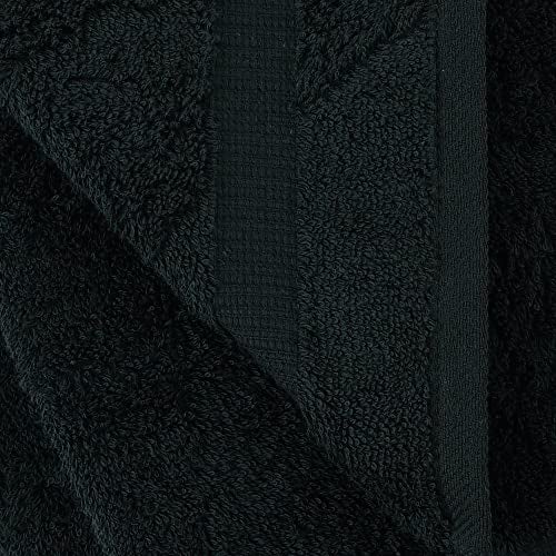 Towel Bazaar 6-Piece Hand Towel Set, 100% Premium Cotton Turkish Towels, 16x30 Luxury Towel Super Soft and Absorbent, Perfect Use for Bathroom, Shower Towels - Black - Image 3