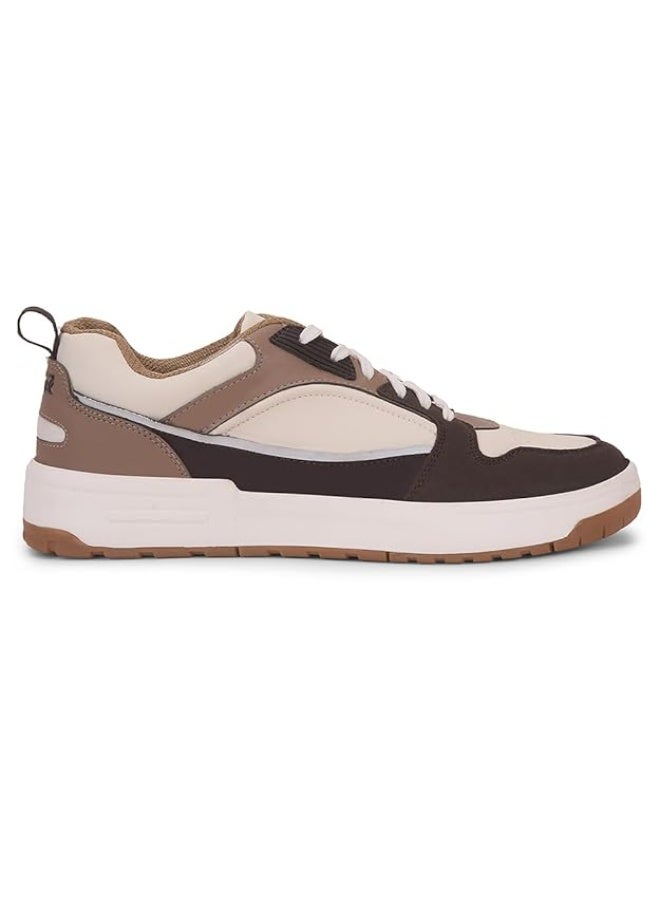Liberty Leap7x LAPON-1E Men's Casual Lacing Sneakers, Beige,  | Suitable For Walking Travel, College, Office | Comfortable Lace-Up Casual Shoes | Lightweight Stylish Fashion Footwear - Image 3