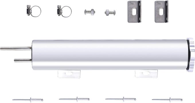 2 x 10 Inches Universal Radiator Coolant Overflow Tank Bottle Catch Can - Polished Stainless Steel with Twist Cap, 14 Ounces