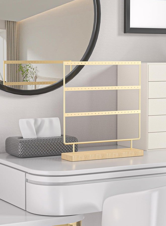 Ausalivan Earring Holder Organizer,Pierced Large Earrings Display Stand For Selling,Small Stud Earring Organizer Rack,Hoop Earring Storage Hanger Tree (Golden, 3 tier) - Image 4