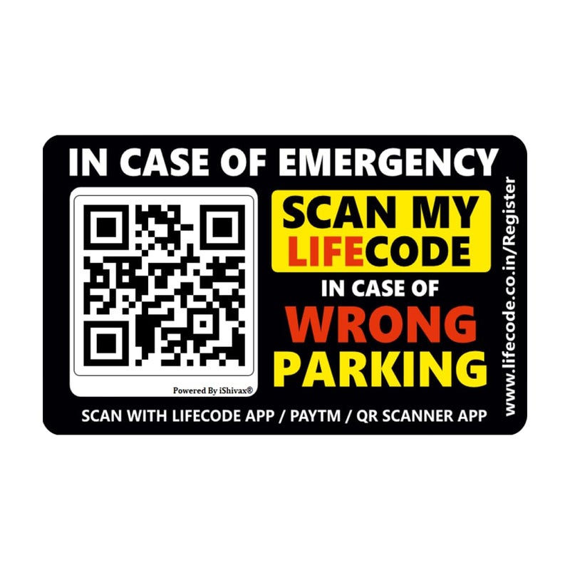 Lifecode (Pack of 2 Car Tags) Smart Security for Motorbike and Vehicles for Emergency or Wrong Parking Alert | Powered by QR Code Technology (Car) - Image 4