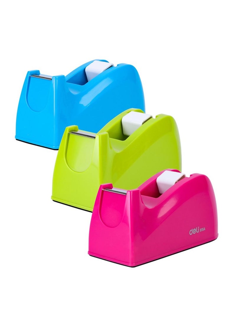 Deli 3-Piece Tape Dispenser Set Assorted Colours - Image 1