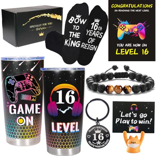 Carselage 16 Year Old Boy Gifts 16th Birthday Gifts Decorations for Son Gamer Gifts for Teenage boy Christmas Gift for Kids Nephew Grandson Brother - Image 1