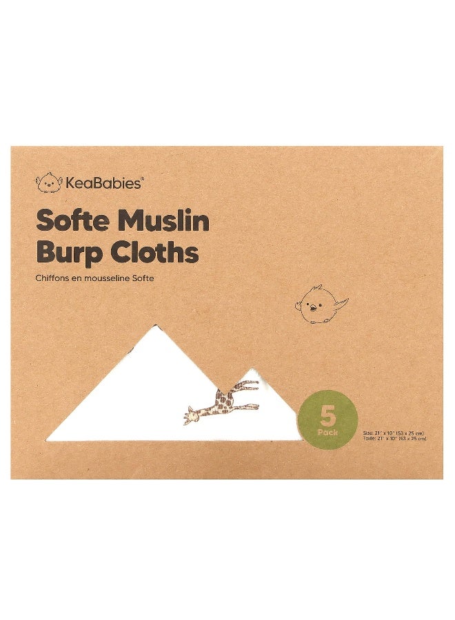 KeaBabies KeaBabies, Softe Muslin Burp Cloths, The Wild, 5 Pack  - Image 1