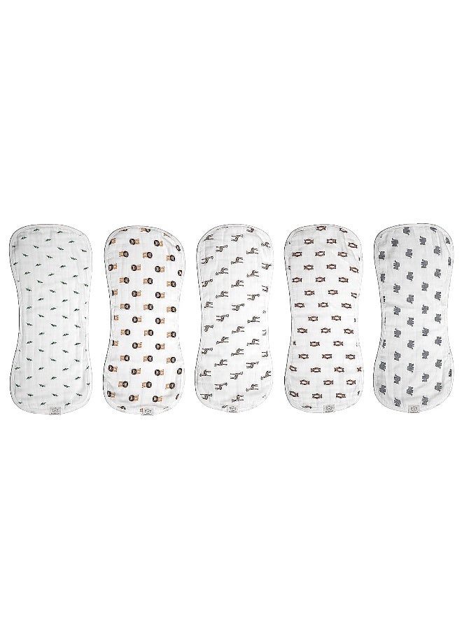 KeaBabies KeaBabies, Softe Muslin Burp Cloths, The Wild, 5 Pack  - Image 3