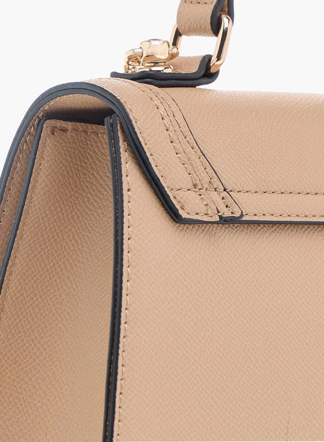 سيليست Solid Satchel Bag with Flap Closure and Detachable Strap