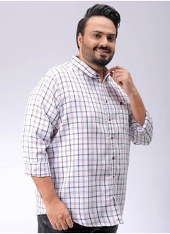 HARDSODA Men Plus Size Regular Fit Checkered Spread Collar Full Sleeves Casual Shirt  - Image 3