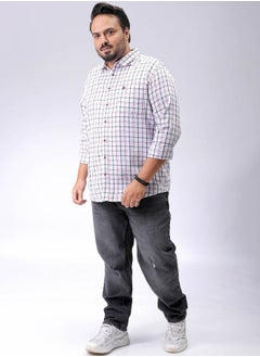 HARDSODA Men Plus Size Regular Fit Checkered Spread Collar Full Sleeves Casual Shirt  - Image 5