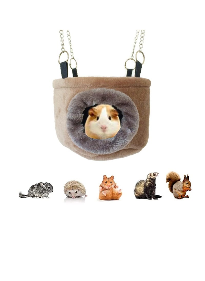 Exceed Hamster Hammock Rat, Plush Hanging House Cave, Warm Chinchilla Hanging House, Squirrel Hammock Cage, Mini House Cave Hanging Cage  - Image 1