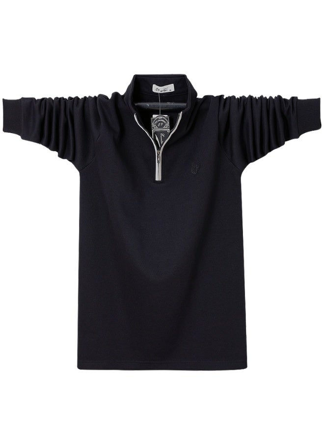 Spring Autumn  Polo Shirt Men Korean Fashion Embroidery Long Sleeve Casual Fit Slim Men's Polo Shirt Zipper Collar Tops - Image 2