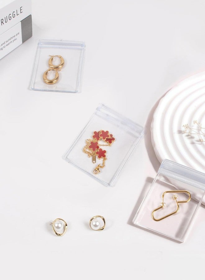 ليتغو حقائب مجوهرات شفافة للسفر من ليتجو، حقيبة مجوهرات مضادة للتشوه، حقائب تخزين مجوهرات للنساء، حقيبة مجوهرات صغيرة للفضة/الأقراط/الخواتم/القلائد (20 قطعة من حقائب المجوهرات الشفافة) - Image 5