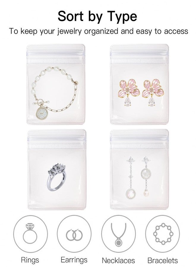 ليتغو حقائب مجوهرات شفافة للسفر من ليتجو، حقيبة مجوهرات مضادة للتشوه، حقائب تخزين مجوهرات للنساء، حقيبة مجوهرات صغيرة للفضة/الأقراط/الخواتم/القلائد (20 قطعة من حقائب المجوهرات الشفافة) - Image 2