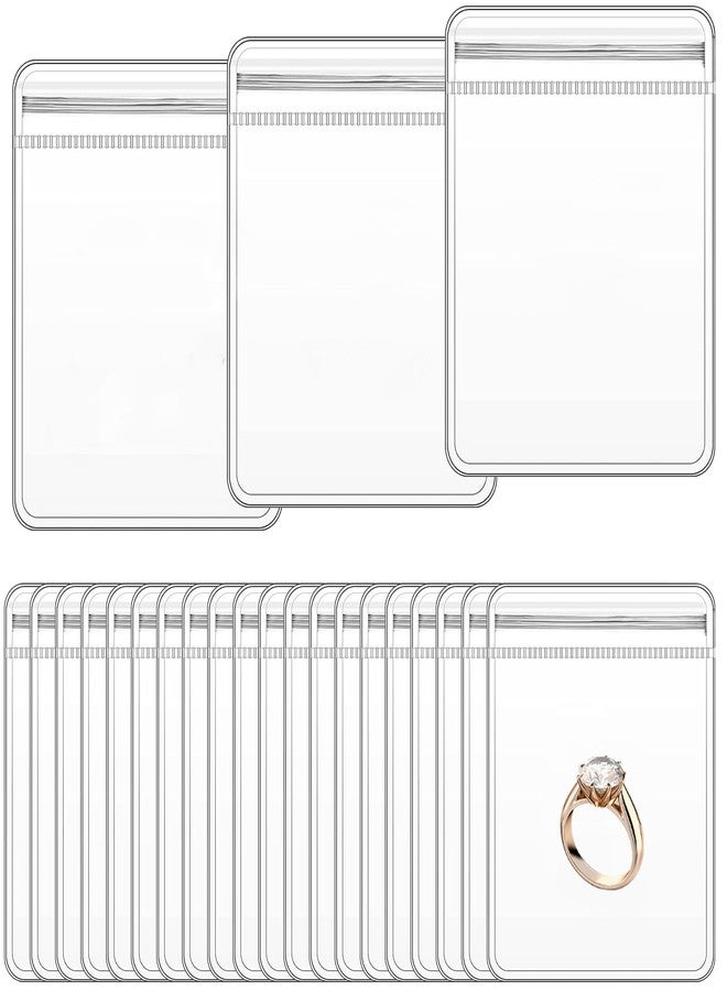 ليتغو حقائب مجوهرات شفافة للسفر من ليتجو، حقيبة مجوهرات مضادة للتشوه، حقائب تخزين مجوهرات للنساء، حقيبة مجوهرات صغيرة للفضة/الأقراط/الخواتم/القلائد (20 قطعة من حقائب المجوهرات الشفافة) - Image 1