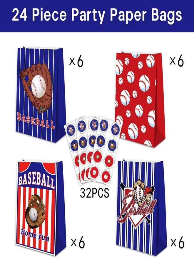 BQC 24 PCS Baseball Gift Bags Baseball Treat Bags for Baseball Party Decorations Baseball Goodie Bags Baseball Party Snack Candy Goody Bags for Kids Boys Girls - Image 4