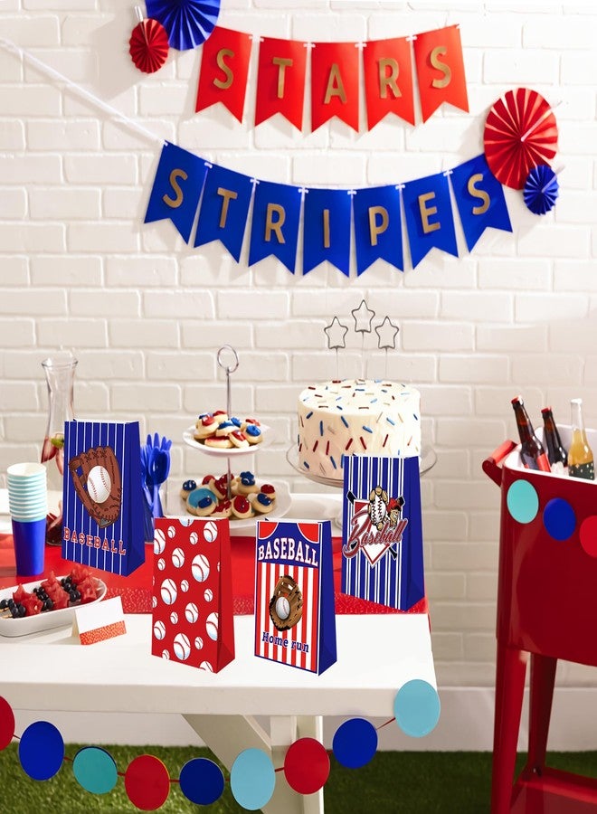 BQC 24 PCS Baseball Gift Bags Baseball Treat Bags for Baseball Party Decorations Baseball Goodie Bags Baseball Party Snack Candy Goody Bags for Kids Boys Girls - Image 2