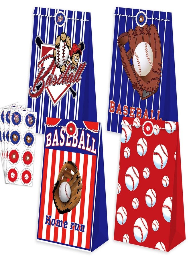 BQC 24 PCS Baseball Gift Bags Baseball Treat Bags for Baseball Party Decorations Baseball Goodie Bags Baseball Party Snack Candy Goody Bags for Kids Boys Girls - Image 1