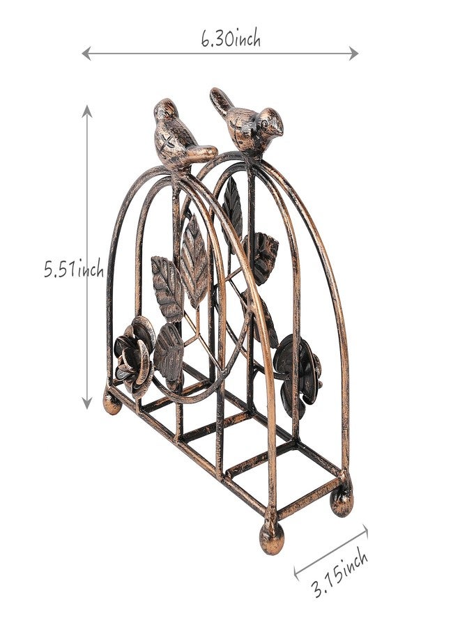 Yeaco Metal Vintage Bronze Painting Dual Birds & Rose Napkin Holder/Tabletop Freestanding Tissue Dispenser… - Image 3