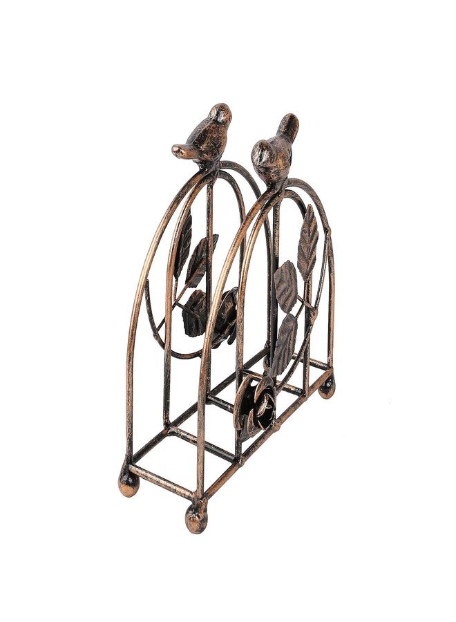 Yeaco Metal Vintage Bronze Painting Dual Birds & Rose Napkin Holder/Tabletop Freestanding Tissue Dispenser… - Image 1