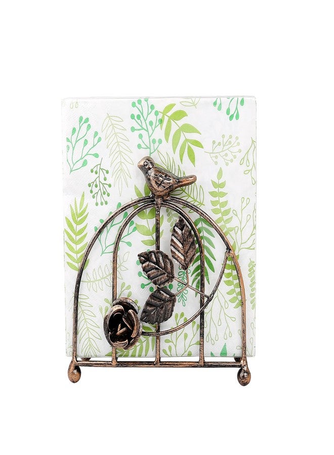 Yeaco Metal Vintage Bronze Painting Dual Birds & Rose Napkin Holder/Tabletop Freestanding Tissue Dispenser… - Image 2