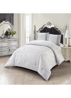 Boutique Blanche Boutique Blanche Brushed Slub 3pc Comforter Super King Grey 250x260cm  - Image 4