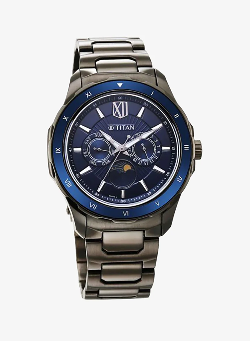 TITAN Men's Stainless Steel Analog Watch 1688KM07 - 43 mm