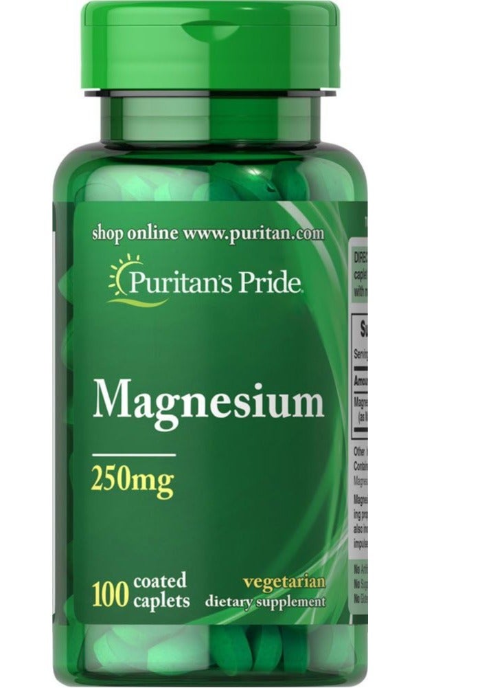 Magnesium 250 Mg Caplets, 100 Count