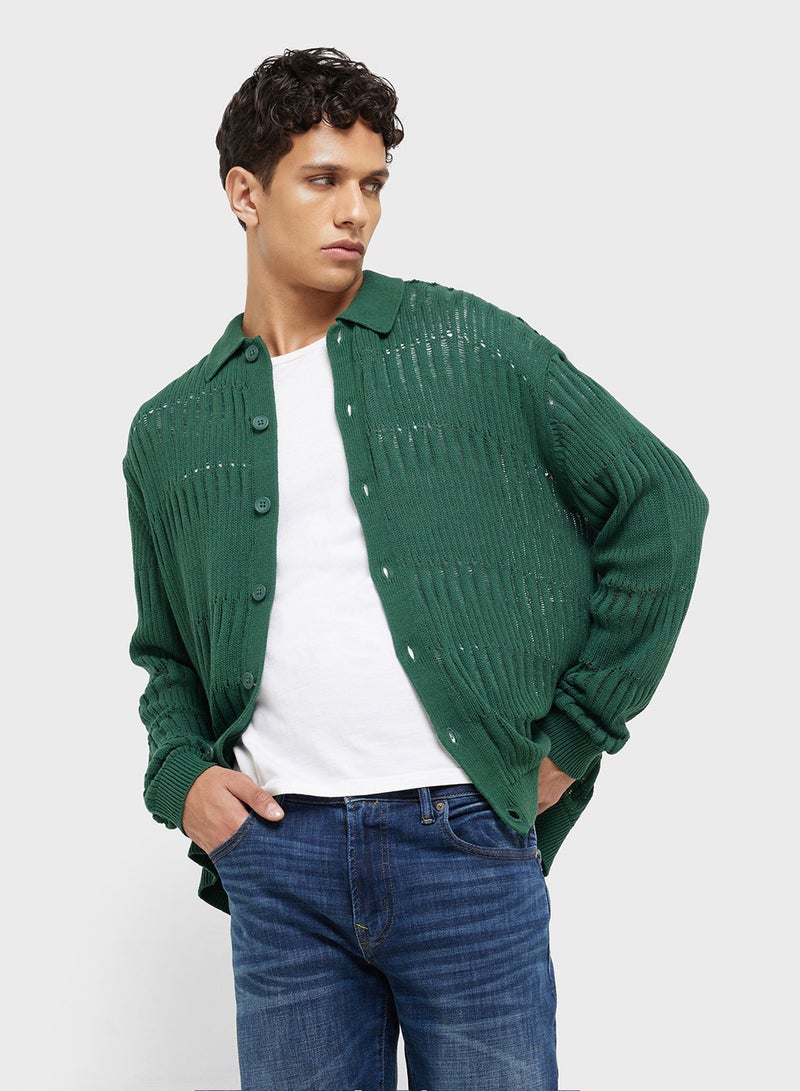 TOPMAN Stripe Regular Fit Shirt - Image 1