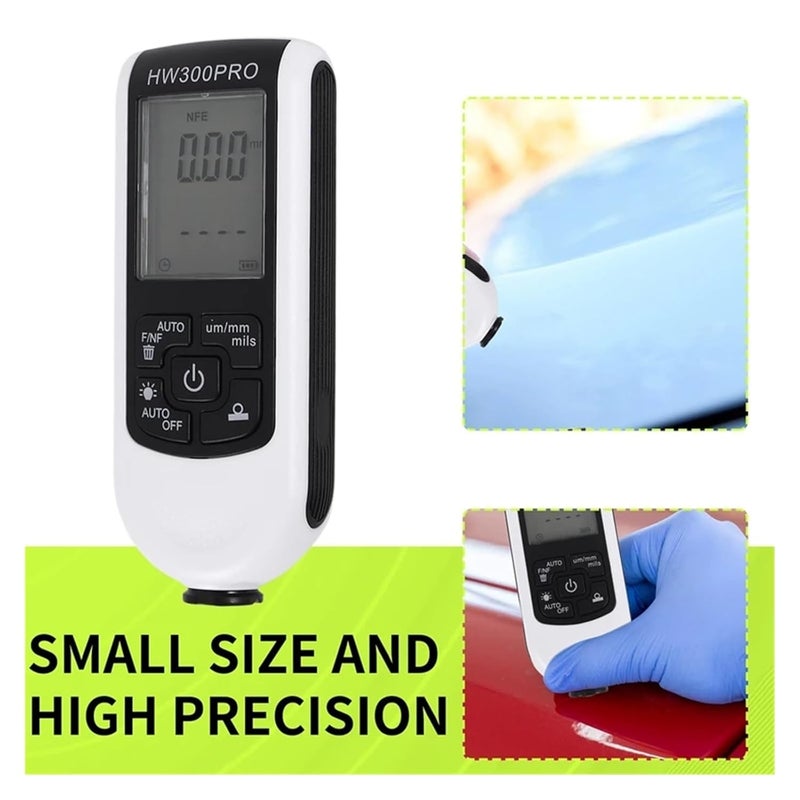 Digital Backlight LCD Paint Thickness Gauge Meter Car Coating Tester Industrial Black - Image 4