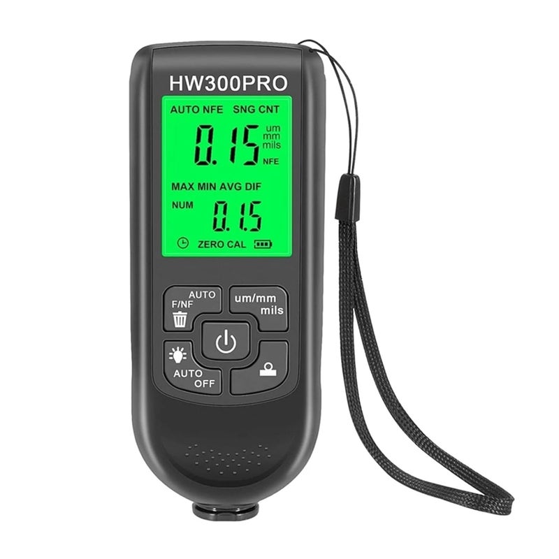 Digital Backlight LCD Paint Thickness Gauge Meter Car Coating Tester Industrial Black - Image 2