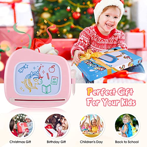 Smasiagon Magnetic Drawing Board for Kids, Toddler Toys for 1-2 Year Old Girl, Portable Doodle Board Pad Learning and Educational Toys for Ages 1 2 3 Year Old Baby Girl Birthday Gift（Pink） - Image 5