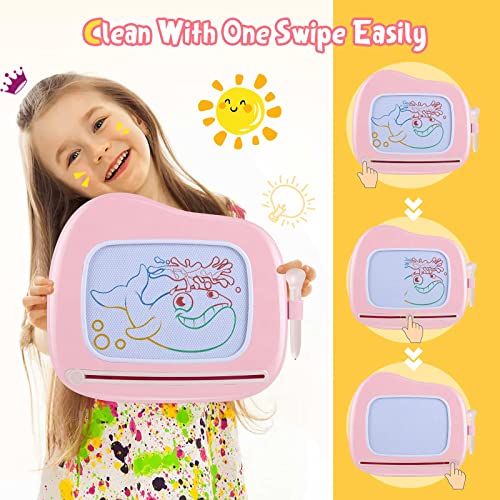 Smasiagon Magnetic Drawing Board for Kids, Toddler Toys for 1-2 Year Old Girl, Portable Doodle Board Pad Learning and Educational Toys for Ages 1 2 3 Year Old Baby Girl Birthday Gift（Pink） - Image 4