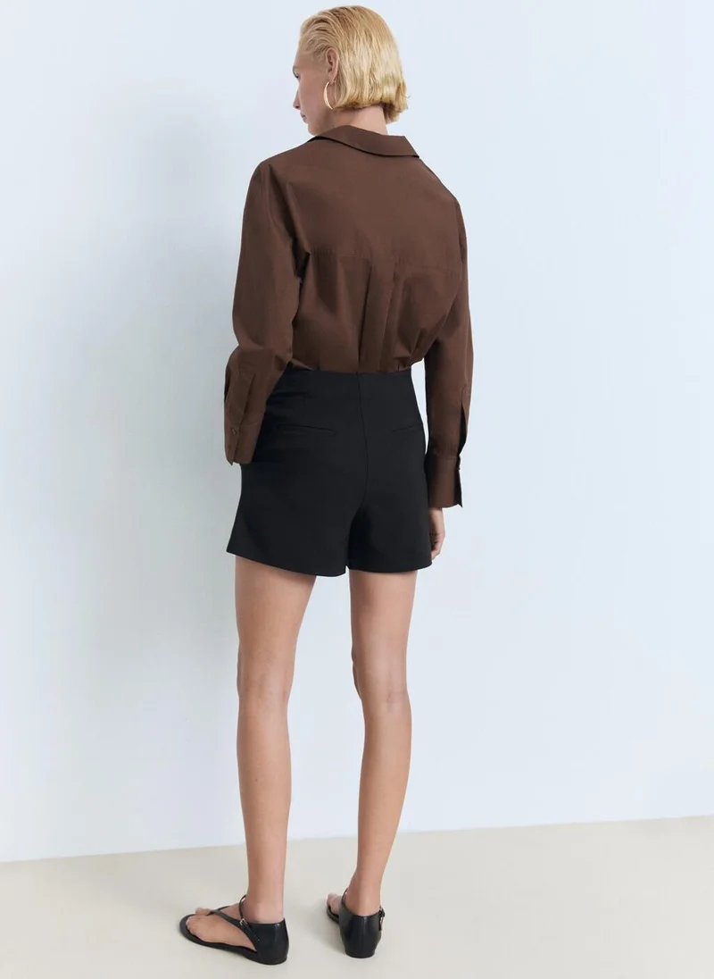 MANGO High-waist straight shorts