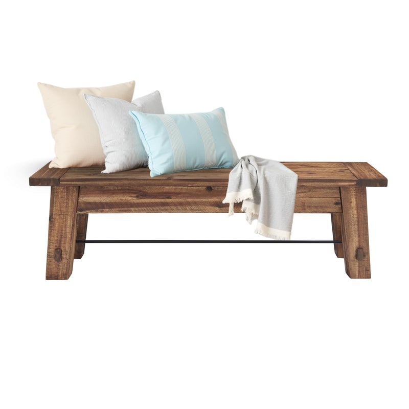 Alaterre Furniture Durango Rustic Farmhouse Style 60Inch Wood Bench  Industrial Modern Accent Furniture with Solid Wood Seat for Entryway Dining Room Hallway Foyer or Kitchen by Alaterre Furniture 
