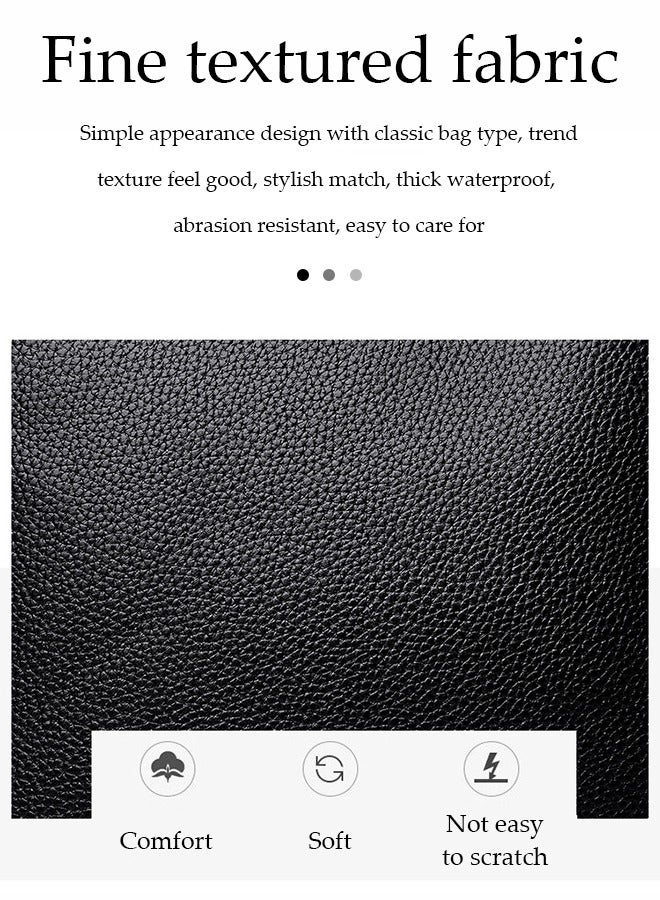 DUNISO Women's crossbody bag, PU leather bucket shaped handbag, adjustable shoulder strap, with square magnetic buckle, suitable for storing mobile phones, power banks, umbrellas, cosmetics, 21 * 35 * 19cm, black - Image 4
