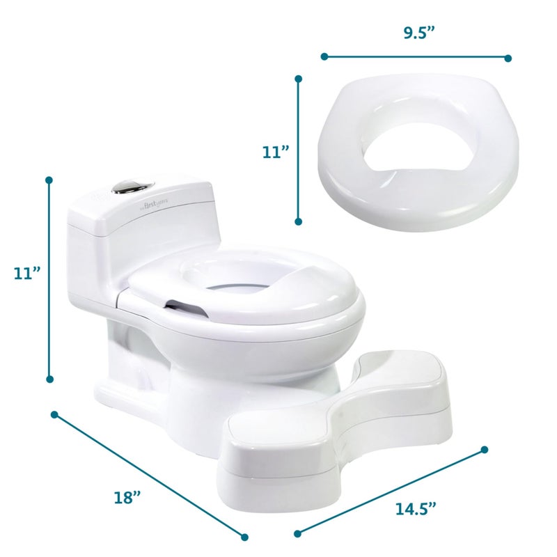 The First Years Super Pooper Potty Training Toilet Plus Potty Seat with Foot Rest â€” White â€” 2-in-1 Toddler Toilet Seat and Potty Chair - Image 3