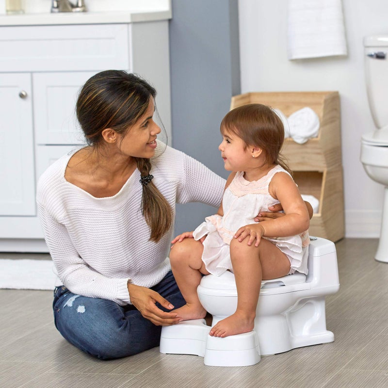The First Years Super Pooper Potty Training Toilet Plus Potty Seat with Foot Rest â€” White â€” 2-in-1 Toddler Toilet Seat and Potty Chair - Image 2