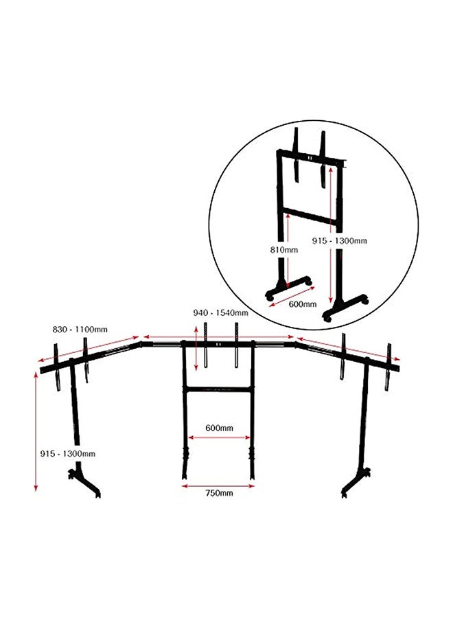 next level RACING Next Level NLR-A010 Free Standing Triple Monitor Stand - Image 4