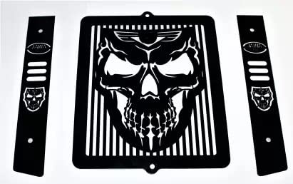 SELVIKE Motorcycle Radiator Guard Protector Grill for (JAWA Skull Black) - Image 2