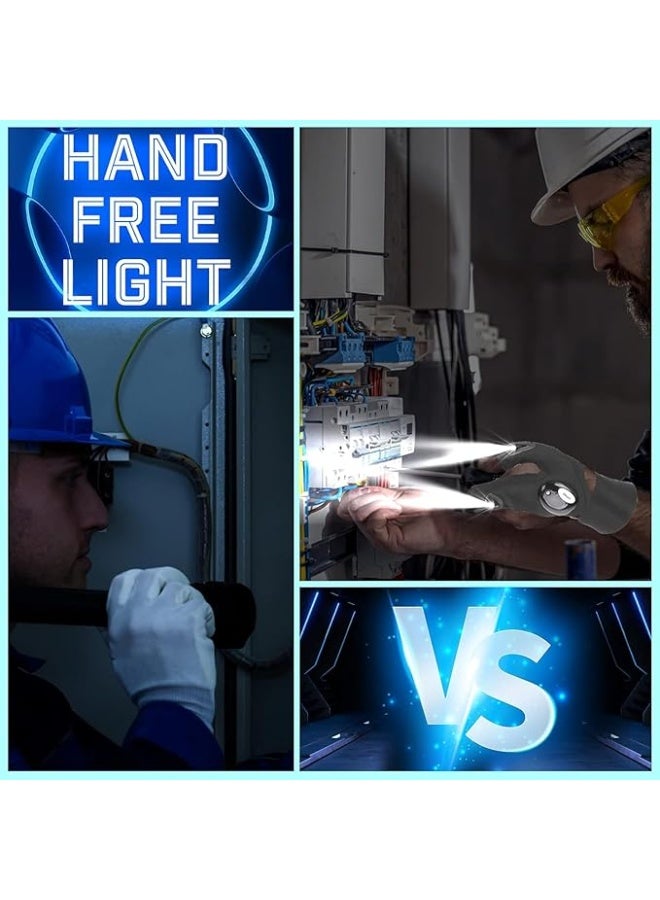 Spaceshoop LED Flashlights Gloves, Men/Women Tool Gadgets Gifts for Handyman, Fishing, Repair, 1 Pair  - Image 3