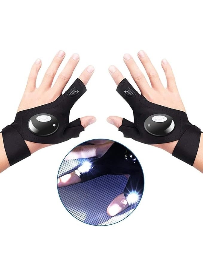 Spaceshoop LED Flashlights Gloves, Men/Women Tool Gadgets Gifts for Handyman, Fishing, Repair, 1 Pair  - Image 1