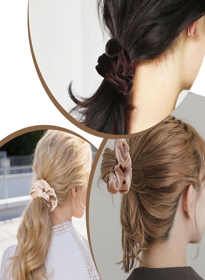 Ymapinc 4 Pcs Soft Hair Ties, Ymapinc Large Velvet Scrunchies for Women & Girls, Elastic Hair Bands for Thick/Thin Hair, Black & Dark Color Ponytail Holders Hair Accessories - Image 4