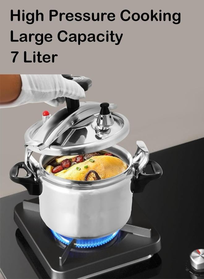 lynx Premium Aluminum Pressure Cooker for Gas and Electric Stove – Fast Cooking Pot with Locking Lid, Safe Pressure Cooker Design, Heat-Resistant Handles, Easy to Clean Kitchen Essential, Ideal for Rice, Meat, Soup, Legumes LY-9107 - Image 3